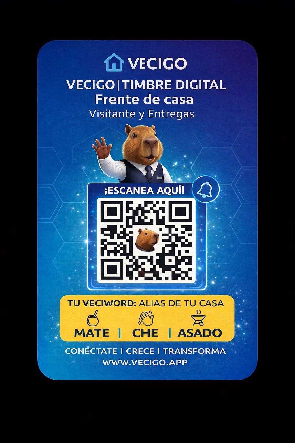 Timbre Digital QR Vecigo